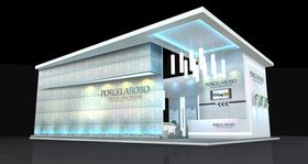 展览3D模型三面开口