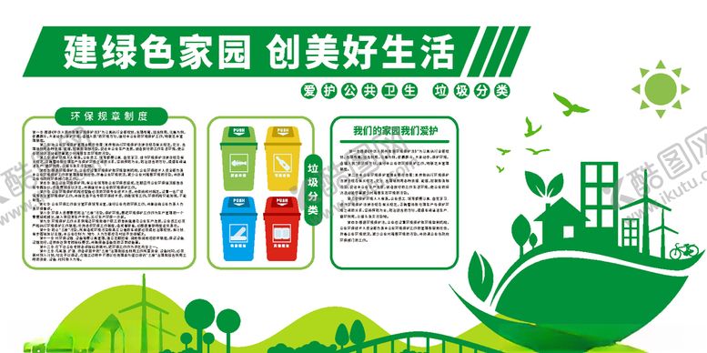 编号：52129410231319229274【酷图网】源文件下载-垃圾类文化墙