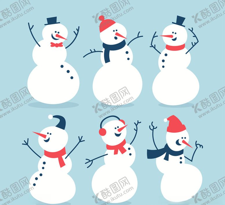 编号：51775206290421523642【酷图网】源文件下载-可爱笑脸雪人矢量素材