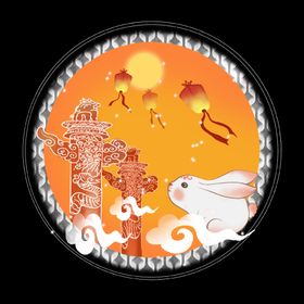 中秋国潮手绘插画