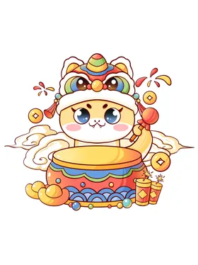 蛇年插画春节财神卡通形象
