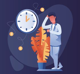 扁平化办公生活插画