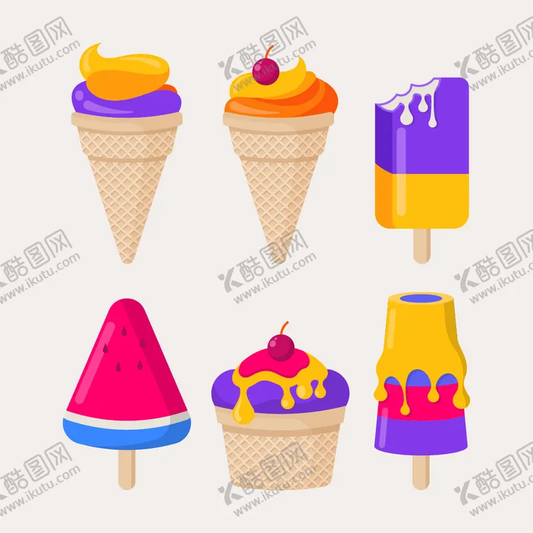 编号：32758009150636547021【酷图网】源文件下载-卡通冰激淋冰淇淋冷饮