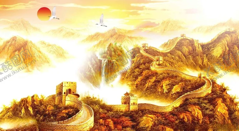 编号：41450702030056022601【酷图网】源文件下载-金色长城背景