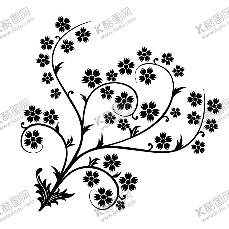 编号：74236110030752529416【酷图网】源文件下载-黑白装饰花纹  
