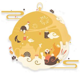 中秋元素免抠月亮喜庆