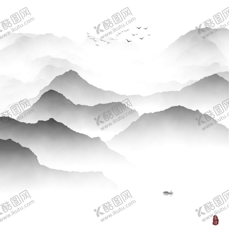 编号：42036709170401318318【酷图网】源文件下载-水墨画山水画装饰画
