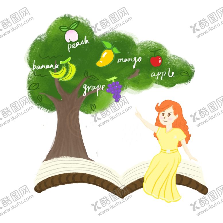 编号：21106606280706355136【酷图网】源文件下载-卡通女孩英语