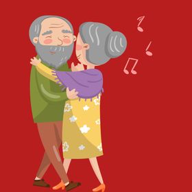 手绘情侣恋人