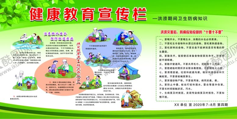 编号：66690805091010077594【酷图网】源文件下载-健康教育宣传栏洪涝期间