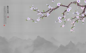 新中式装饰画花鸟壁客厅风景花鸟