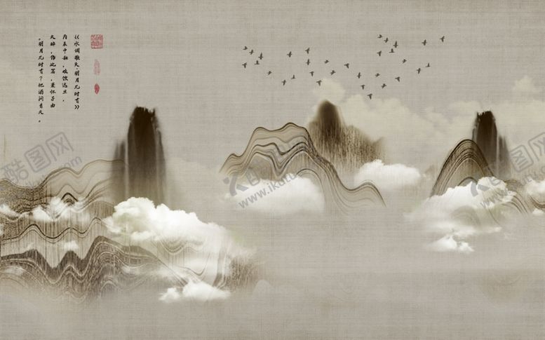 编号：38374710022234044075【酷图网】源文件下载-新中式背景墙