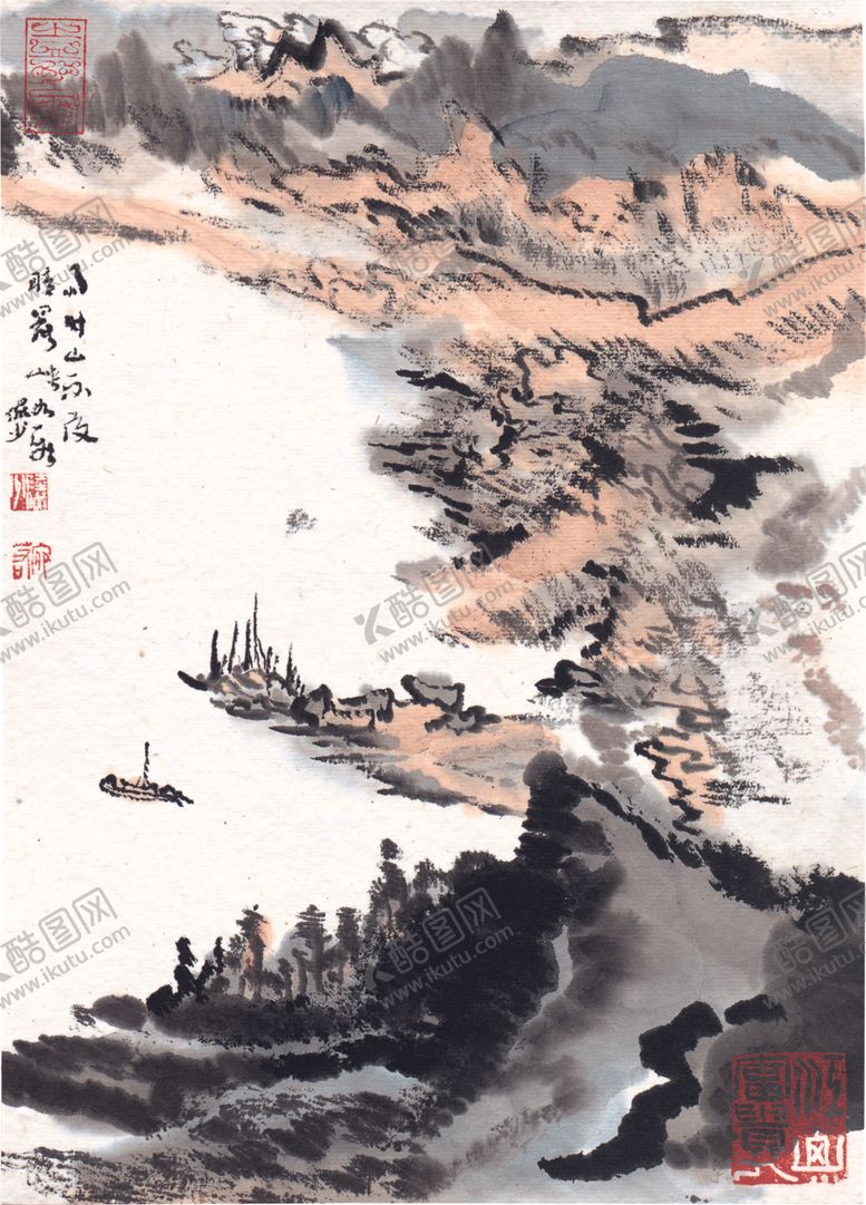编号：35054410030458255472【酷图网】源文件下载-水墨山水国画风景