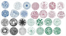 圆形花边边框传统图案花纹