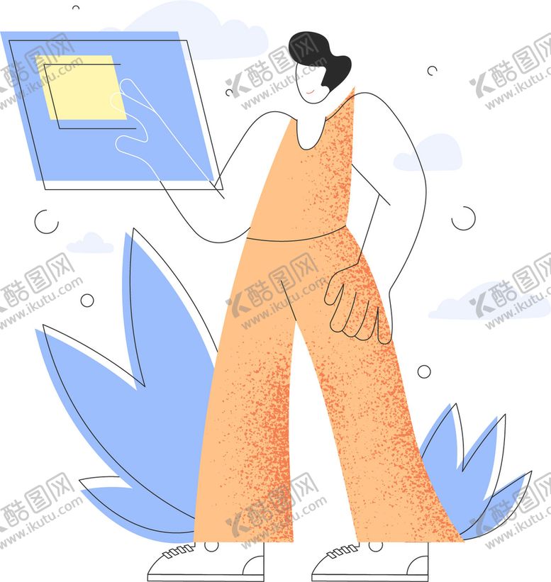 编号：98823610261601397705【酷图网】源文件下载-创意抽象人物插画  