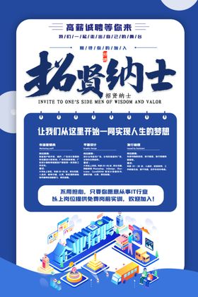 招贤纳士招聘海报公司精英启示