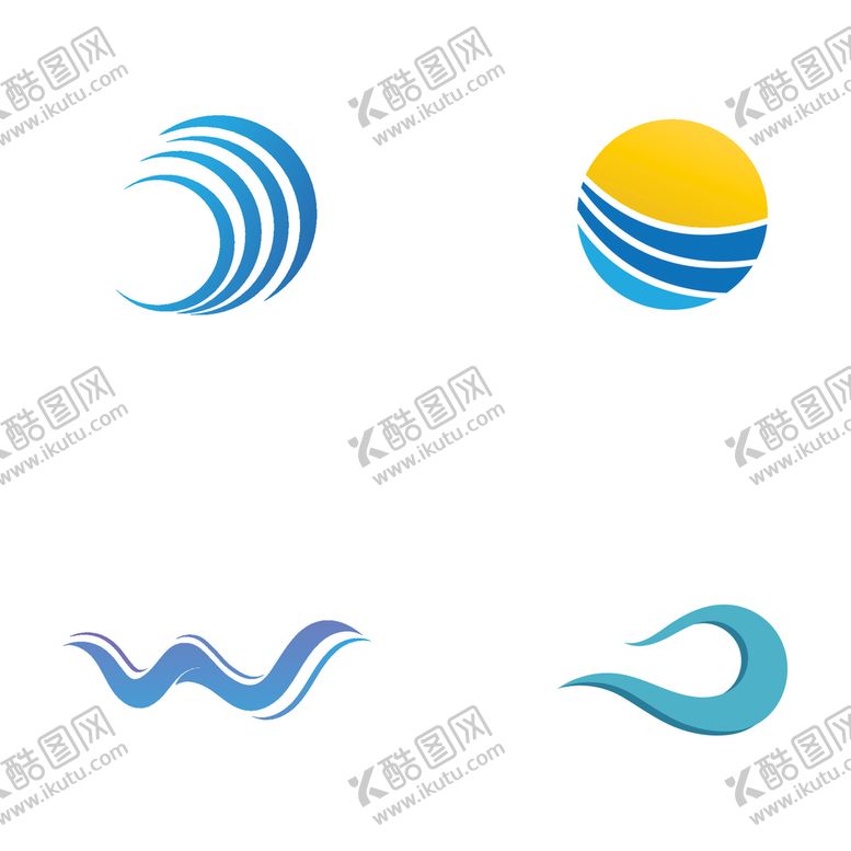 编号：27493809241801544391【酷图网】源文件下载-海水波浪图标 