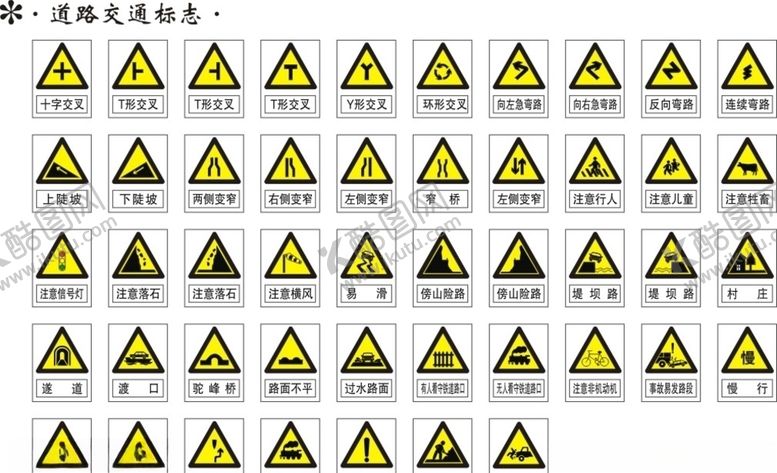 编号：20554409251002476428【酷图网】源文件下载-道路交通标志矢量图