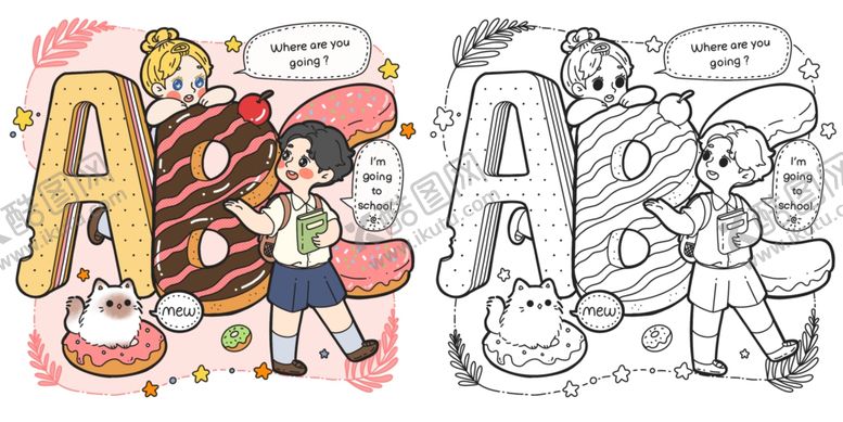 编号：48402310051320178313【酷图网】源文件下载-手绘儿童简笔画