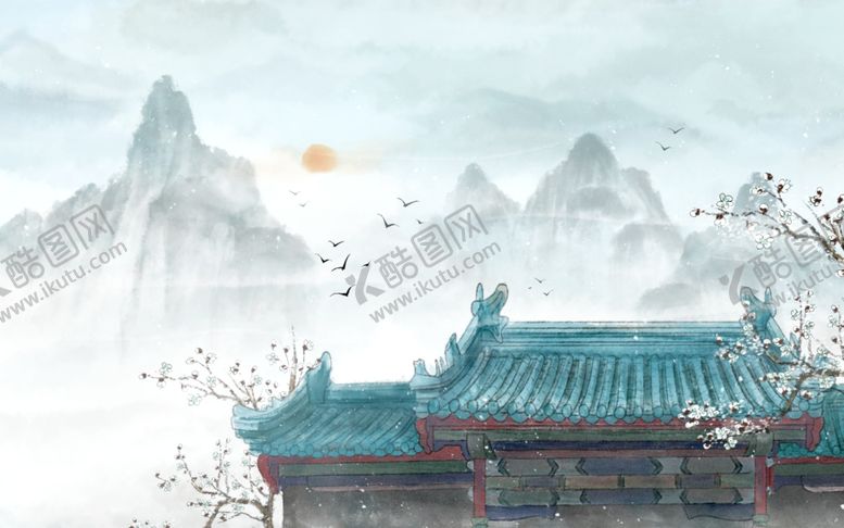 编号：10355105021102422662【酷图网】源文件下载-山水国风古风背景海报素材