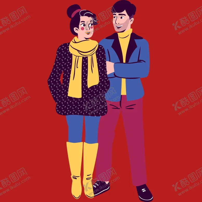 编号：80958301142359185906【酷图网】源文件下载-手绘情侣恋人
