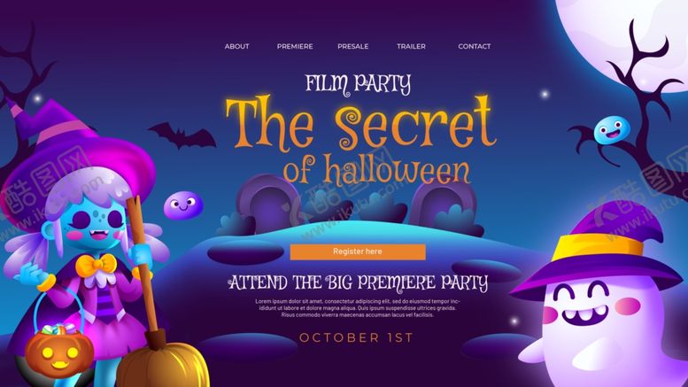 编号：27810712160734214998【酷图网】源文件下载-万圣节登录页