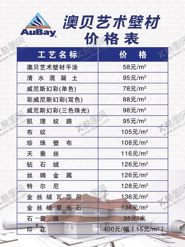 编号：38757110202227288146【酷图网】源文件下载-澳贝艺术壁材价格表