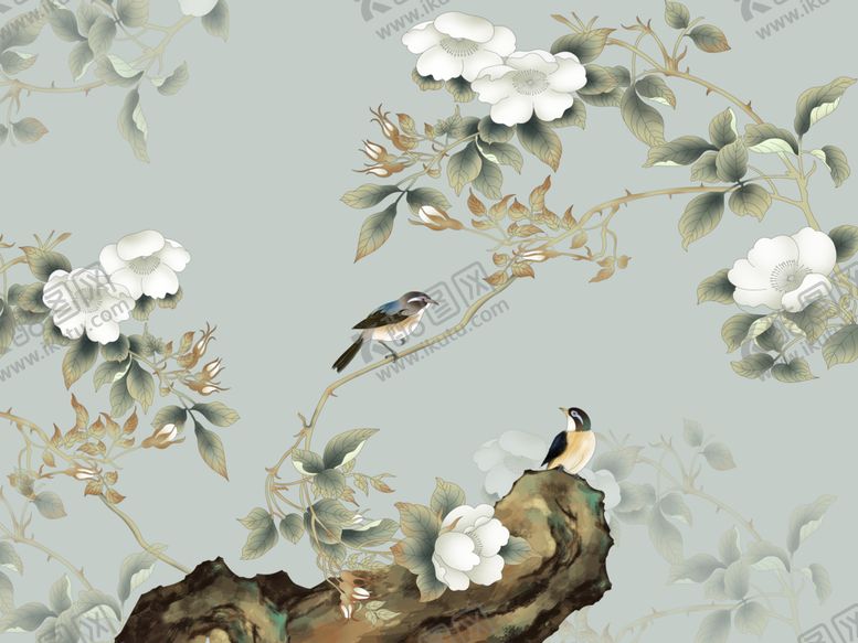编号：91843009132353521803【酷图网】源文件下载-花鸟画背景墙