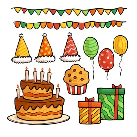 生日相关元素节装饰图喜庆