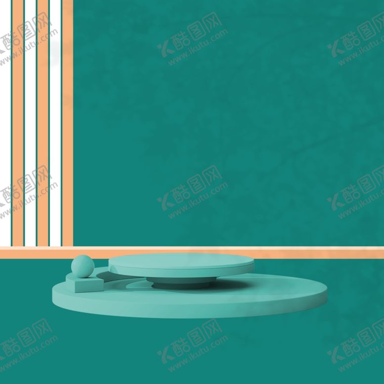 编号：38749509151401137168【酷图网】源文件下载-绿色简约展台背景
