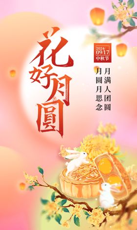 中秋菊花月饼月兔孔明灯