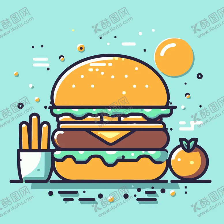 编号：89062912091719503946【酷图网】源文件下载-创意线条汉堡设计