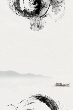 水墨画淡雅背景海报背景中国风幕布