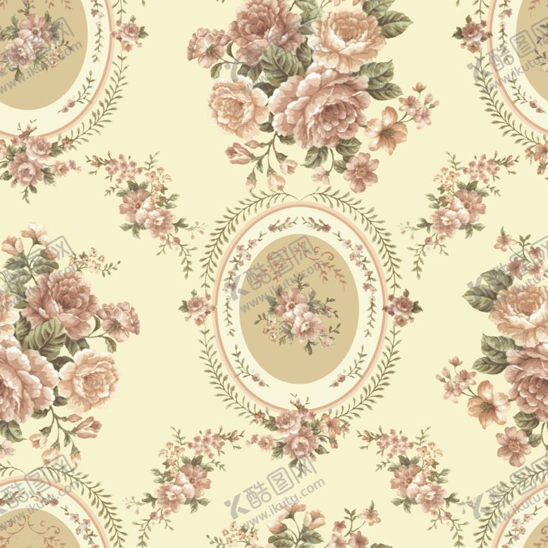 编号：86792311021451527252【酷图网】源文件下载-复古花卉图案壁纸