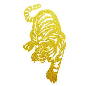 虎年剪纸图片橱窗广告贺新春