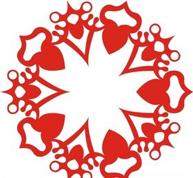 六角剪花窗花纸图案背景元素