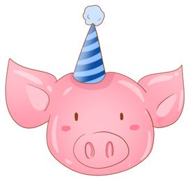 卡通猪生日猪