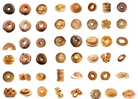 多样精美面包甜甜圈展示