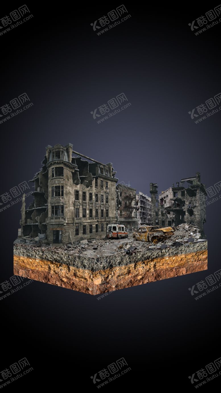 编号：95616502220142525779【酷图网】源文件下载-废墟合成海报