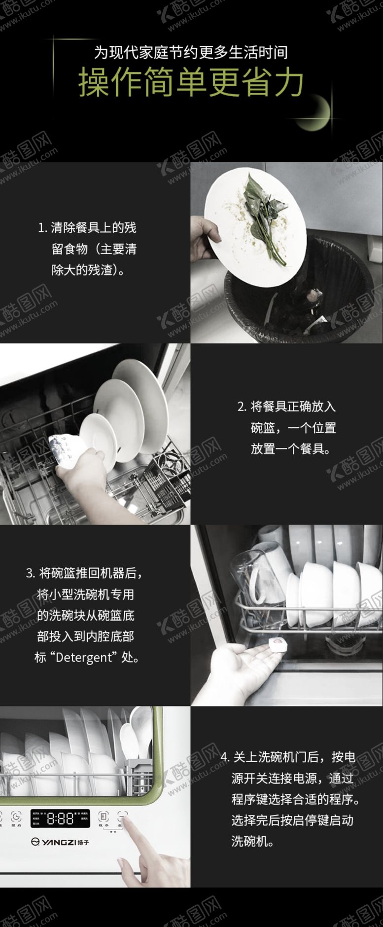 编号：38727707130147073380【酷图网】源文件下载-洗碗机流程展架
