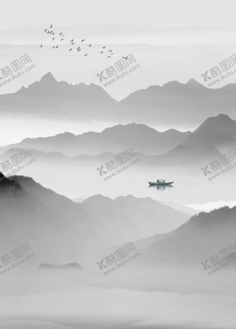 编号：12261405150751135826【酷图网】源文件下载-新中式水墨意境玄关画端景画