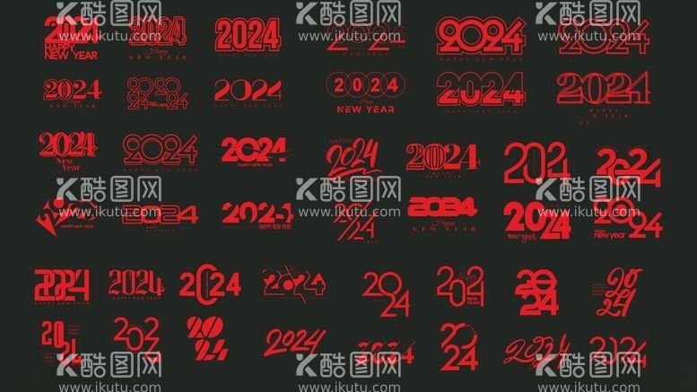 编号：83958312180812232095【酷图网】源文件下载-2024龙年字体集合