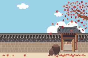 手绘古代建筑