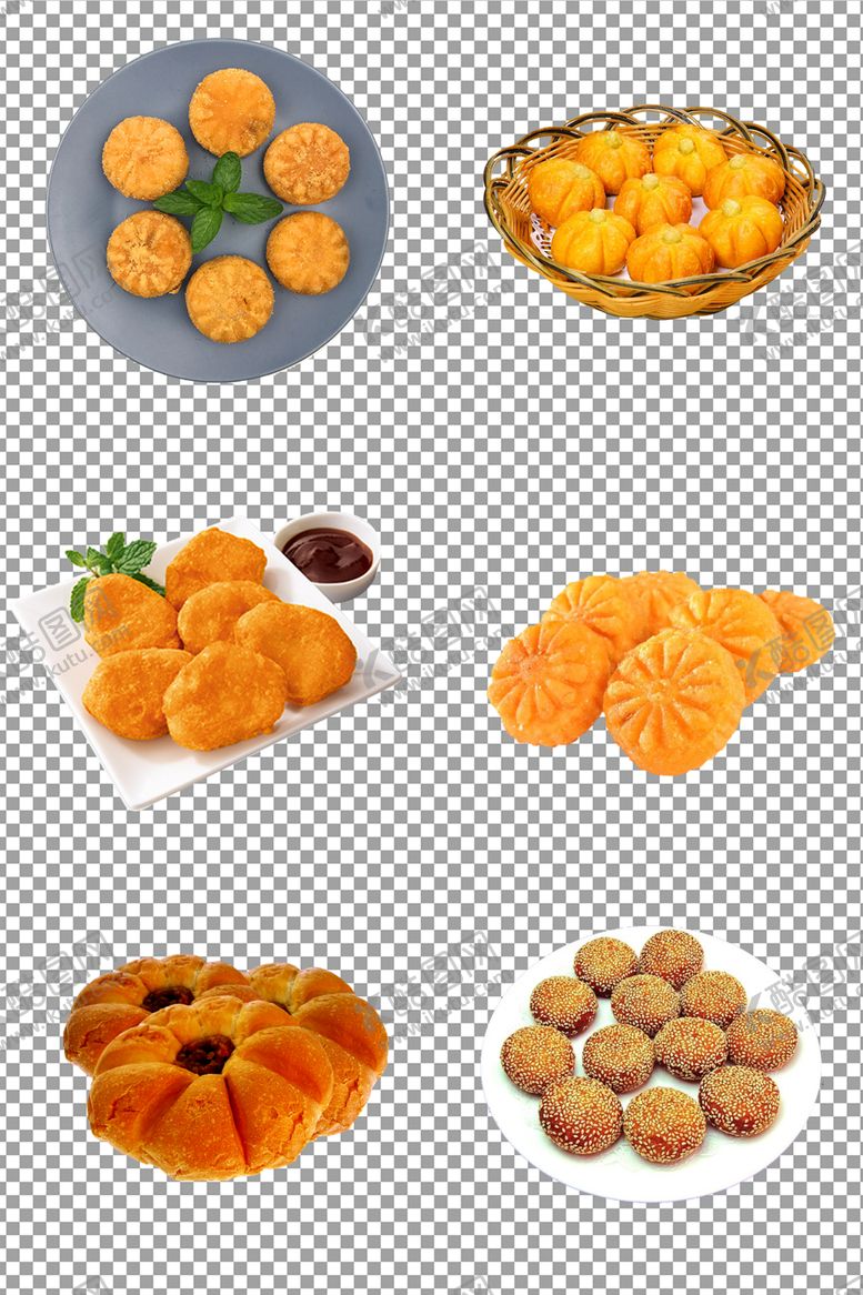 编号：93919209291232486446【酷图网】源文件下载-油炸南瓜芝麻饼