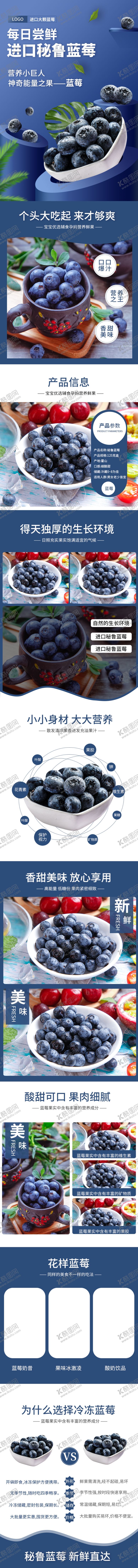 编号：58215509211516271218【酷图网】源文件下载-2020年度潘通经典蓝风格蓝莓