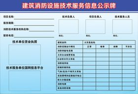 建筑消防设施技术服务信息公示牌