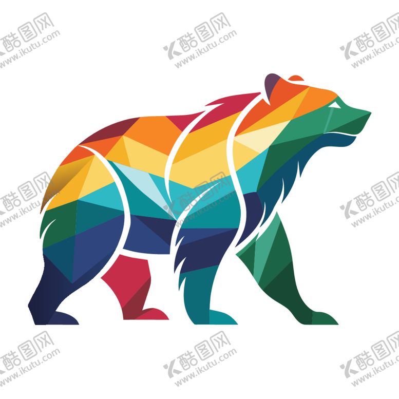 编号：12799102250633361488【酷图网】源文件下载-极简主义风格的灰熊头像