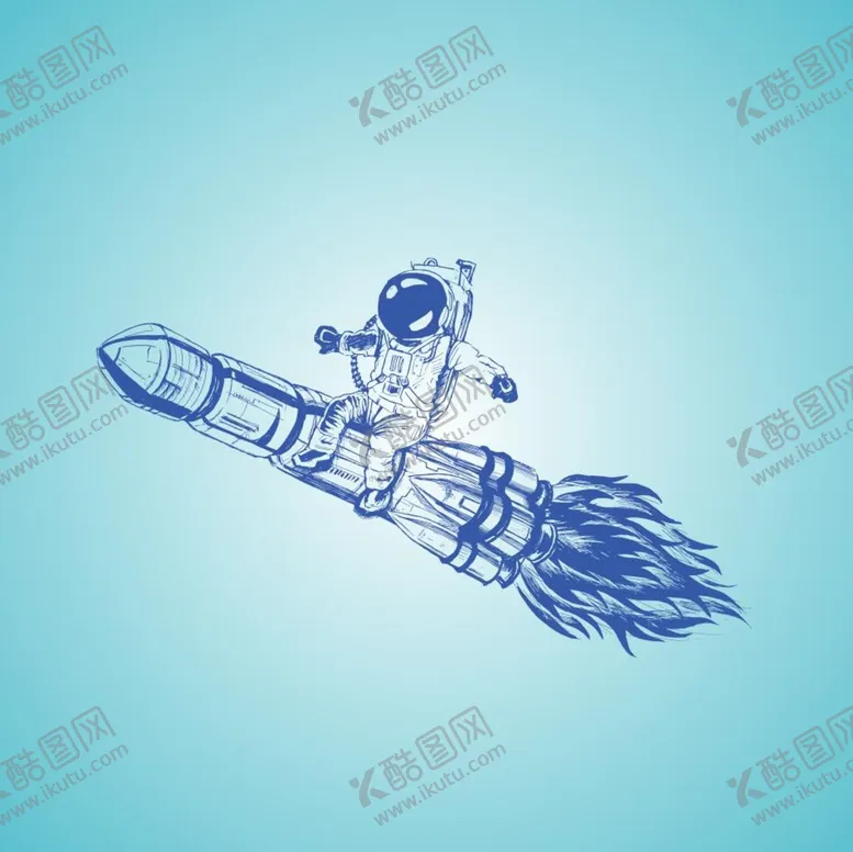 编号：84123910082044405740【酷图网】源文件下载-宇航员飞行火箭
