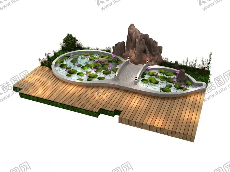编号：59678902271913263617【酷图网】源文件下载-荷花池3d模型