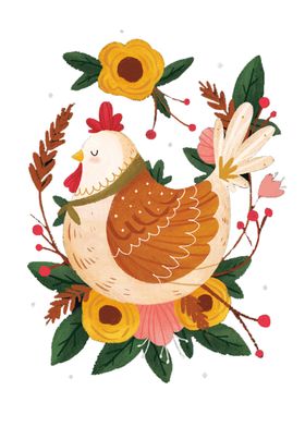 鸡母鸡母鸡插图母鸡绘画